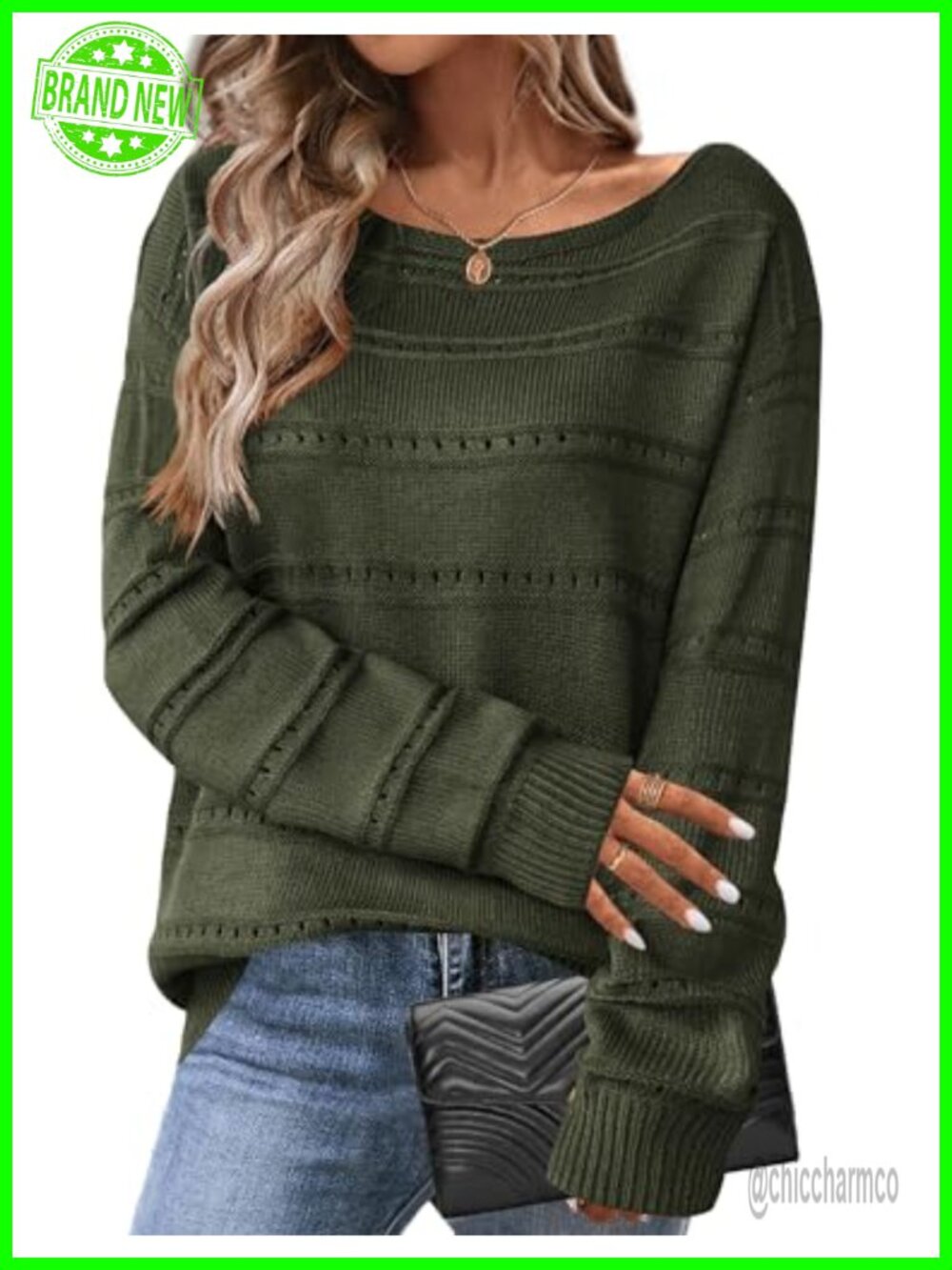 Womens Crochet Off Shoulder Sweater Long Sleeve Pullover